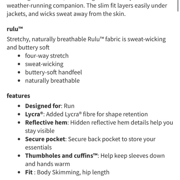 🆕 Lulul  Runderful Long Sleeve Sz 10 Black Thumbholes Cuffins - Picture 8 of 12